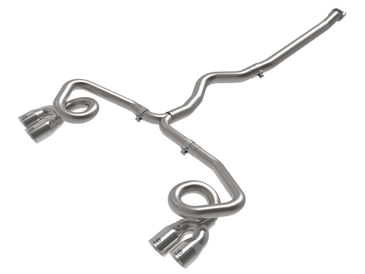 Takeda 3 IN to 2-1/2 IN 304 Stainless Steel Cat-Back Exhaust System w/Polish Tip | ML Performance Car Parts