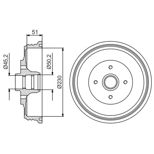 BOSCH 0986477178 Brake Drum