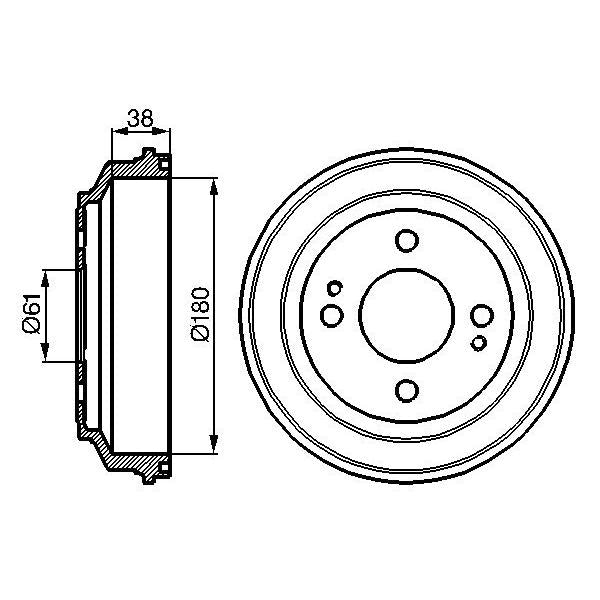 BOSCH 0986477063 Brake Drum