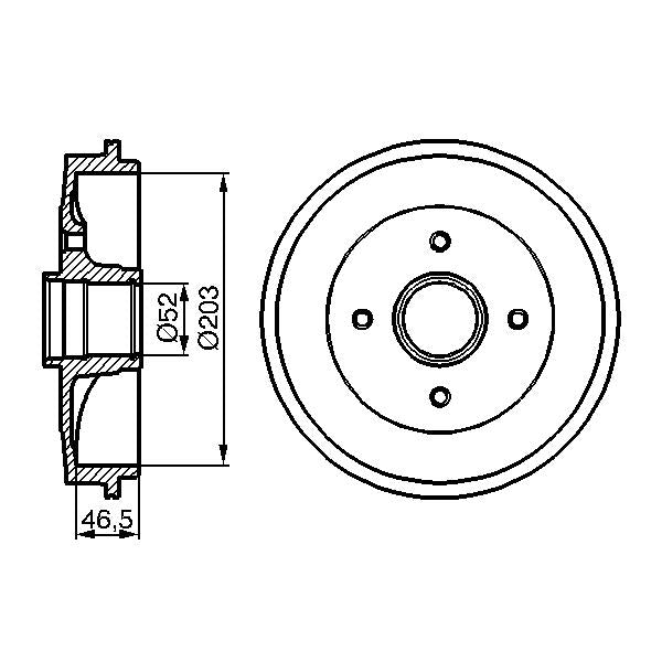BOSCH 0986477124 Brake Drum