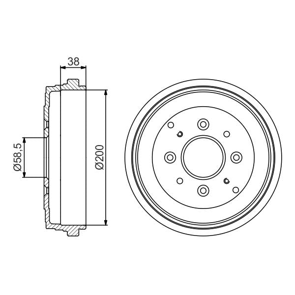 BOSCH 0986477174 Brake Drum