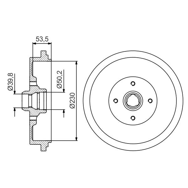 BOSCH 0986477257 Brake Drum