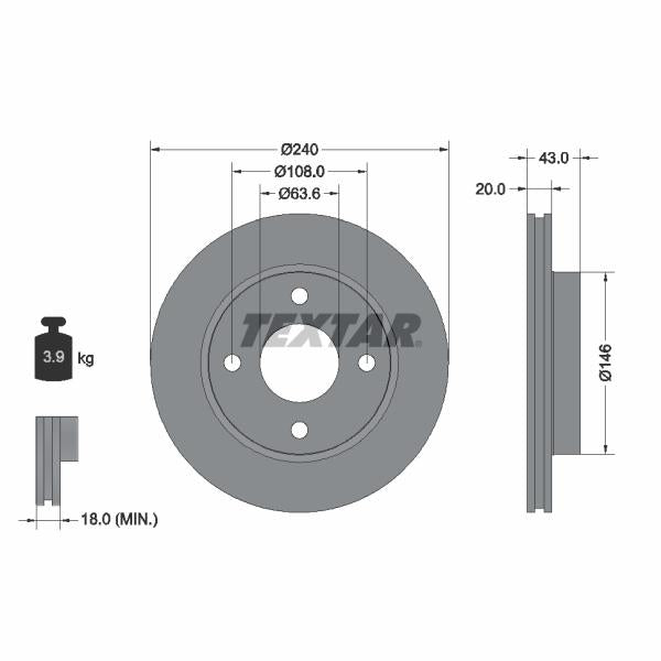 TEXTAR 92051003 Brake Disc