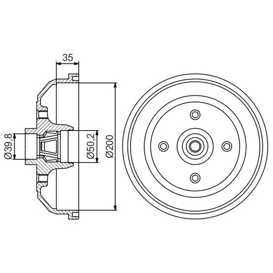 BOSCH 0986477256 Brake Drum