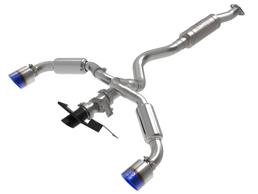 Gemini XV 3 IN to 2-1/2 IN 304 Stainless Steel Cat-Back Exhaust w/ Cut-Out Blue | ML Performance Car Parts