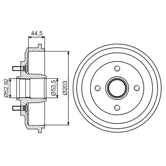BOSCH 0986477266 Brake Drum