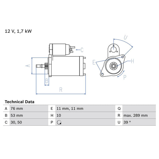 BOSCH 0986016700 Starter