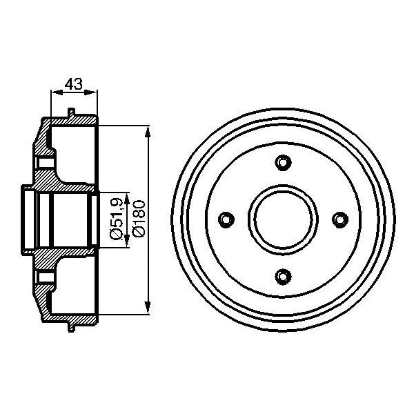 BOSCH 0986477020 Brake Drum