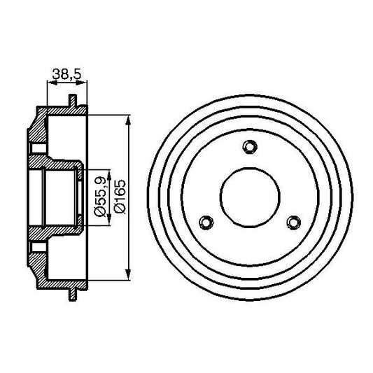 BOSCH 0986477066 Brake Drum