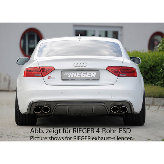 Rieger 00055471 Audi B8 B81 A5 Rear Diffuser for Original Tailpipe Left & RIght -  Matte Black