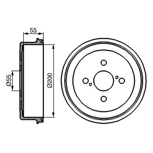 BOSCH 0986477090 Brake Drum