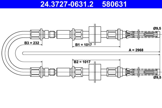 BOSCH 1987482217 Parking Brake Cable Pull