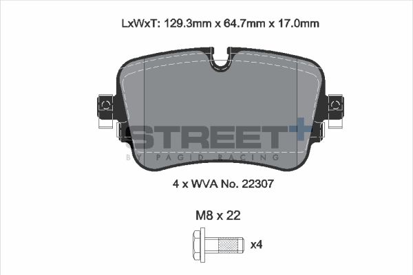 PAGID Racing T8227SP2001 STREET+ Brake Pads