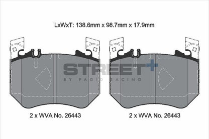 PAGID Racing T8313SP2001 STREET+ Brake Pads