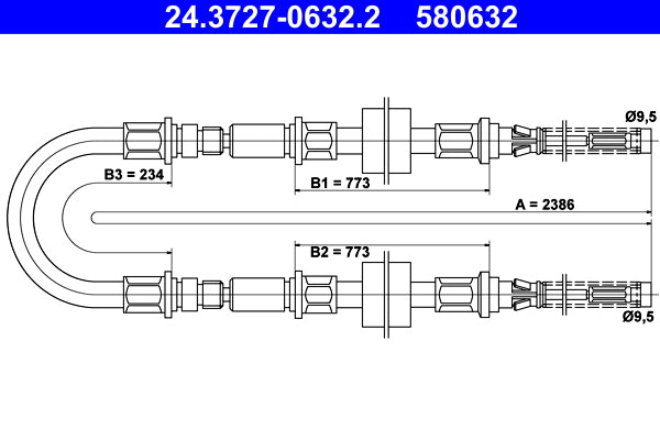 BOSCH 1987477722 Parking Brake Cable Pull