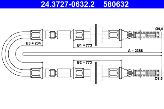 BOSCH 1987477722 Parking Brake Cable Pull