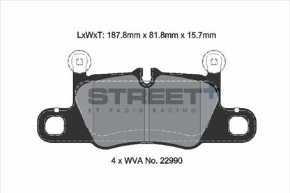 PAGID Racing T8272SP2001 STREET+ Brake Pads