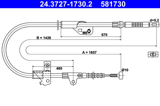 BOSCH 1987477598 Parking Brake Cable Pull