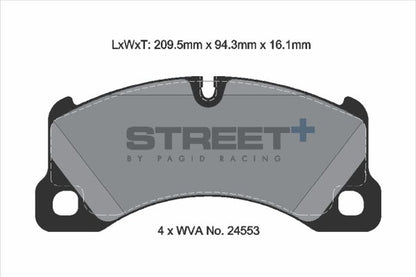 PAGID Racing T8077SP2001 STREET+ Brake Pads