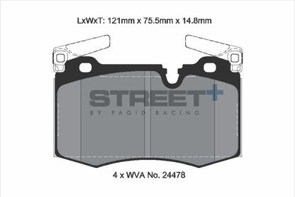 PAGID Racing T8188SP2001 STREET+ Brake Pads