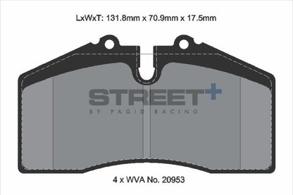 PAGID Racing T8003SP2001 STREET+ Brake Pads