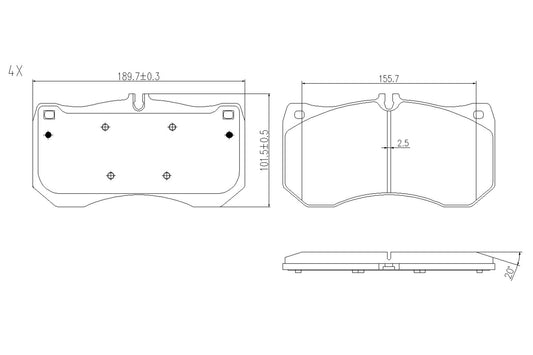 BOGAP A8210260 Brake Pad Set, Disc Brake | ML Performance Car Parts