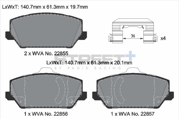 PAGID Racing T8229SP2001 STREET+ Brake Pads