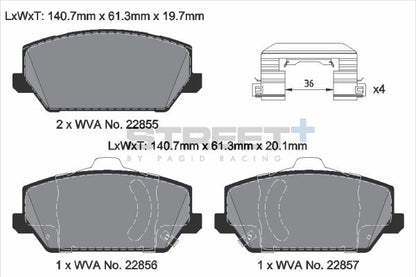 PAGID Racing T8229SP2001 STREET+ Brake Pads