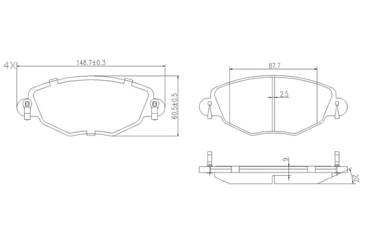 BOGAP F8210101 Brake Pad Set, Disc Brake | ML Performance Car Parts