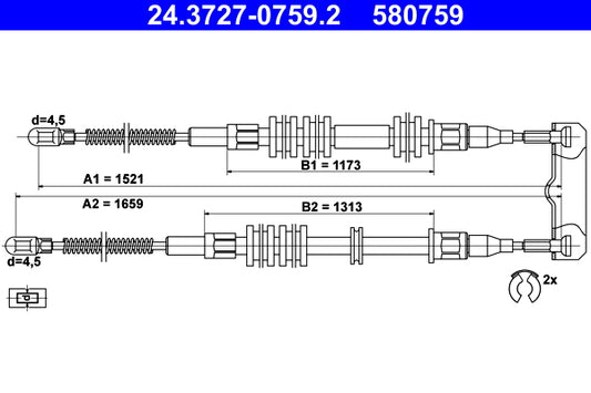 BOSCH 1987482007 Parking Brake Cable Pull