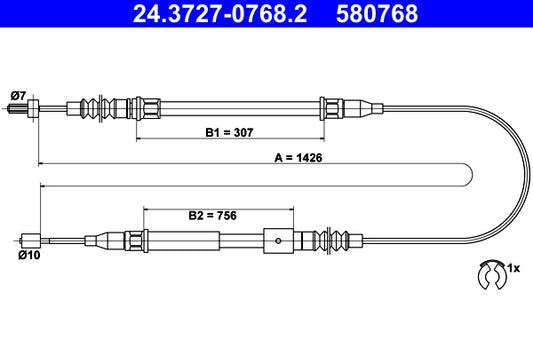 BOSCH 1987477994 Parking Brake Cable Pull