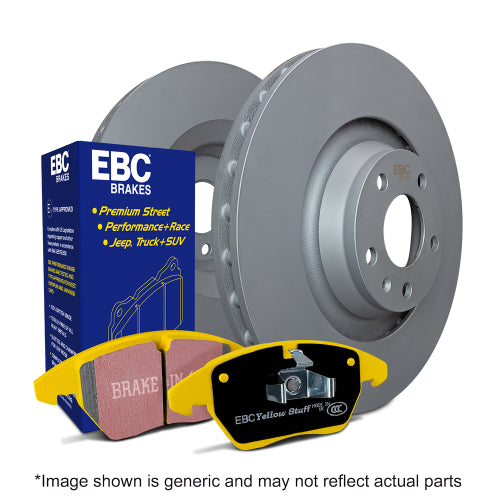 EBC PD03KR363 Jaguar Yellowstuff Rear Brake Pad & Plain Disc Kit - ATE Caliper