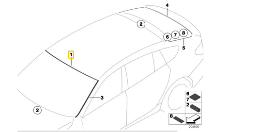 Genuine BMW 51317199794 Top Windshield Cover Mounting (Inc. 520d, 530d 155kW & 528i)