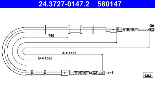BOSCH 1987477729 Parking Brake Cable Pull