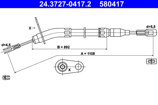 BOSCH 1987477826 Parking Brake Cable Pull