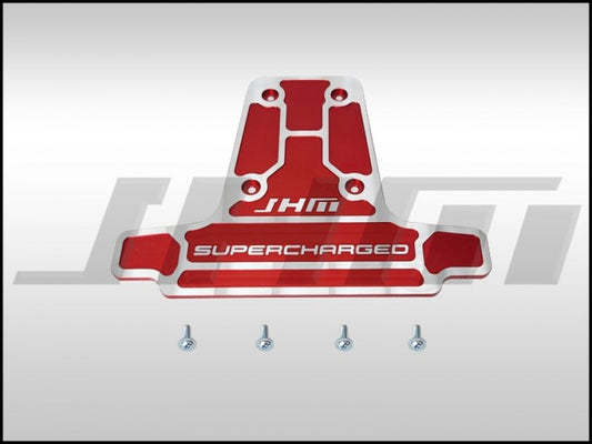 JHM JHM-06E103927K-RDM Supercharger Plate - Replaces factory cover - Billet (JHM) RED MILLED for B8 S4-S5 Q5-SQ5 C7 A6-A7 D4 A8 and 4L Q7 3.0T