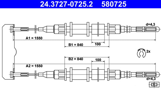 BOSCH 1987482002 Parking Brake Cable Pull