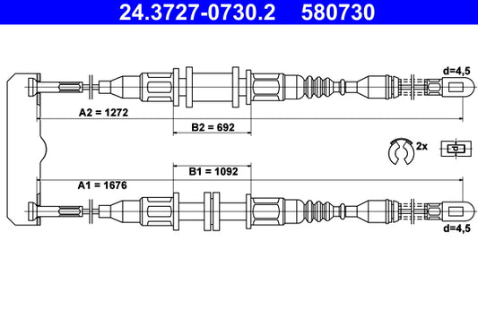 BOSCH 1987482134 Parking Brake Cable Pull