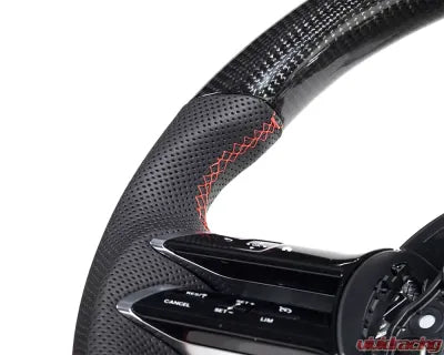 Vivid Racing VR-MERC-AMG-21-STRWHL Mercedes E53 | E63 AMG OEM Upgraded Steering Wheel Carbon Fiber, Red Stripe and Stitching