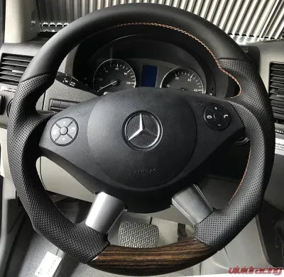 Vivid Racing VR-MERC-SPRT-STRWHL-GPERF Mercedes Sprinter Van | RV OEM Upgraded Steering Wheel Piano Black Preforated Grips
