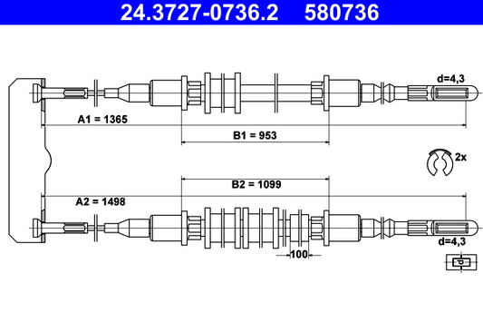 BOSCH 1987482180 Parking Brake Cable Pull