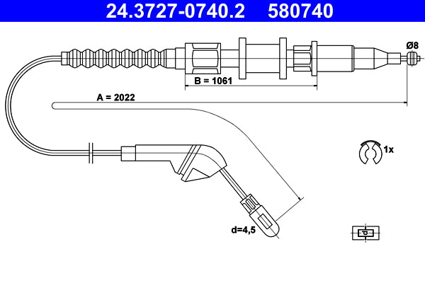 BOSCH 1987482117 Parking Brake Cable Pull