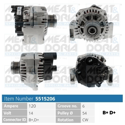 MEAT & DORIA MD5515206 Alternator