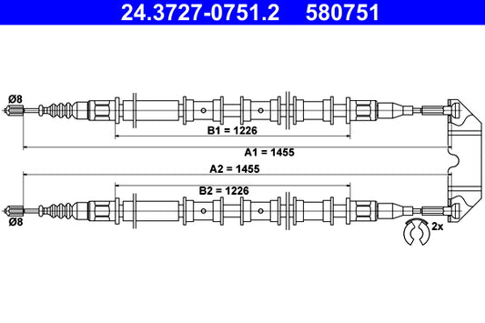 BOSCH 1987477772 Parking Brake Cable Pull