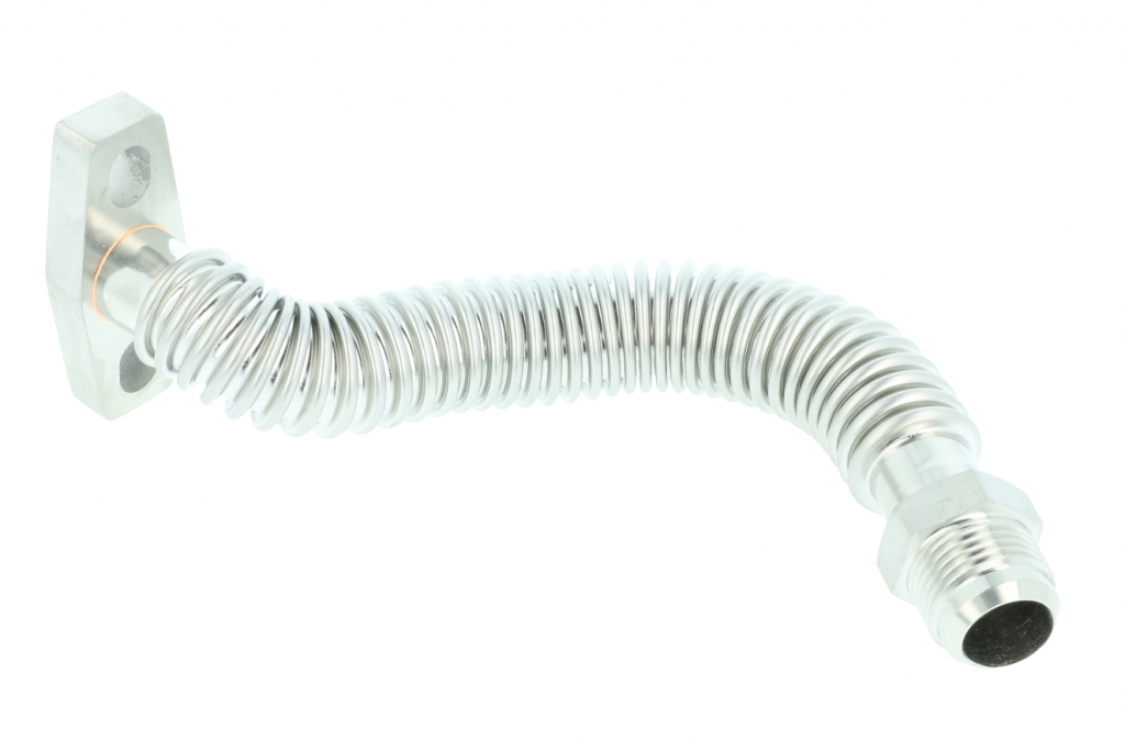 Turbozentrum 463026 Oil return flange Garrett GTX / G-series / GT-R / BorgWarner EFR - pipe flexible long version