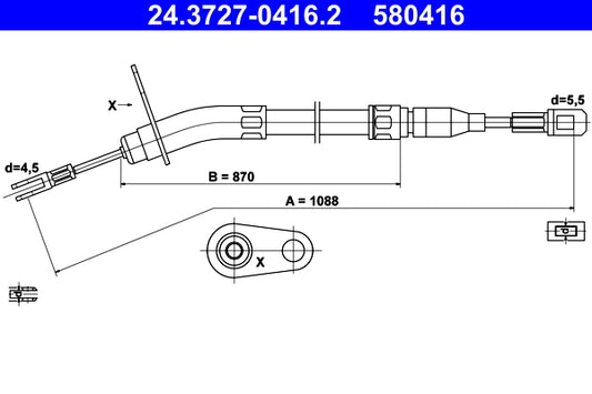 BOSCH 1987482278 Parking Brake Cable Pull