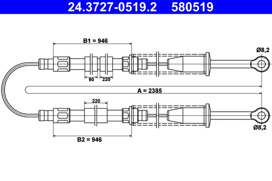 BOSCH 1987477663 Parking Brake Cable Pull