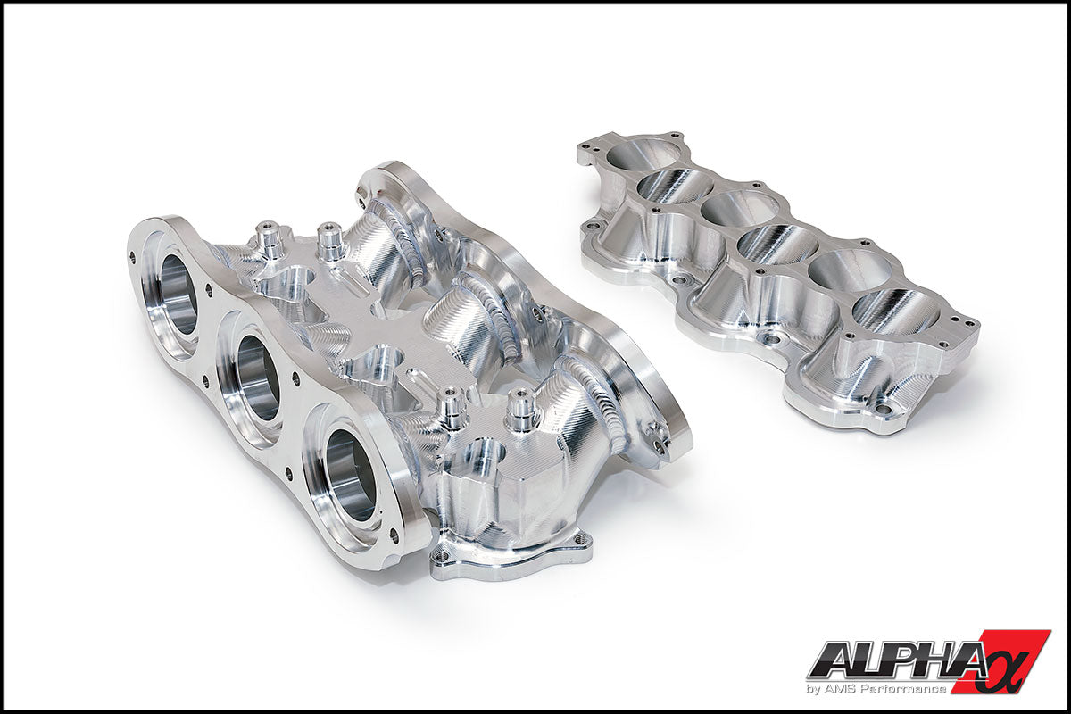 AMS ALP.07.08.0101-6 CAST PLENUM / BILLET INTAKE MANIFOLD WITH TRIPLE FUEL RAIL NISSAN R35 GT-R (CLEAR ANODIZED)