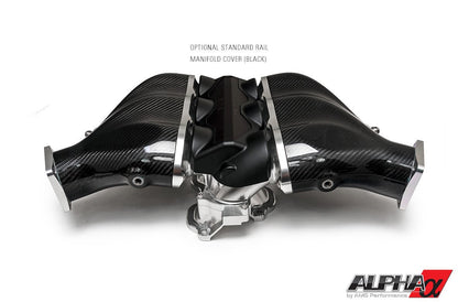 AMS ALP.07.08.0101-2 CARBON FIBER / BILLET INTAKE MANIFOLD NISSAN R35 GT-R (W / SECONDARY FUEL RAIL (12 INJECTOR), CLEAR)