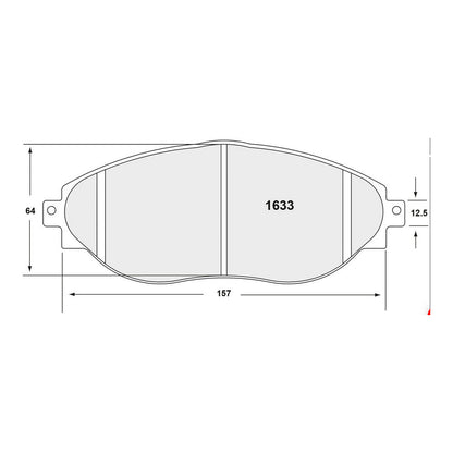 PFC 1633.01.00.44 FRONT BRAKE PADS RACE COMP 01 FOR VW GOLF GTI / CLUBSPORT / R 4MOTION (MK7)